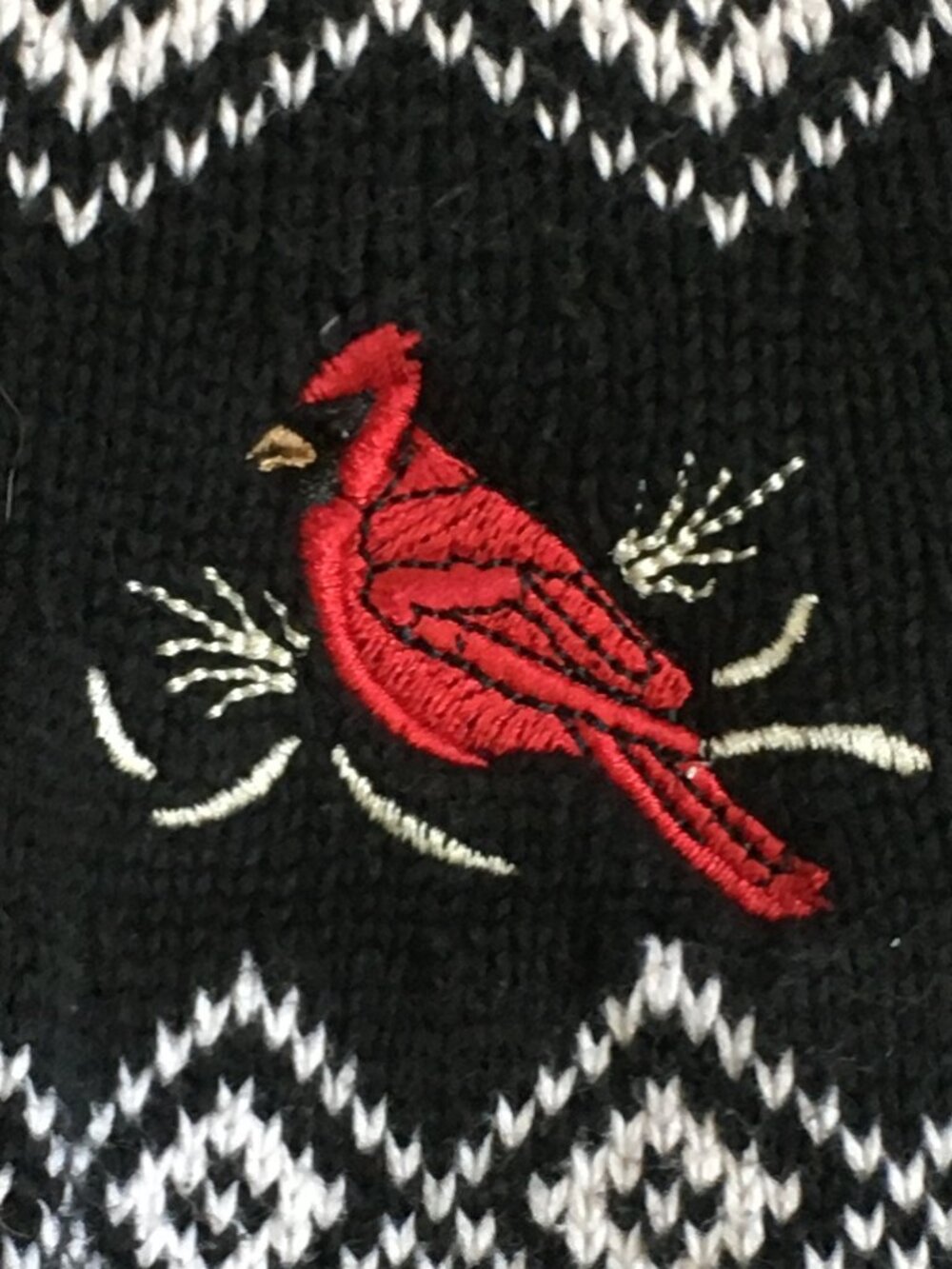 Vintage Northern Reflections Cotton Cardinal Fair Isle Zip Up Sweater - L - Picture 10 of 16